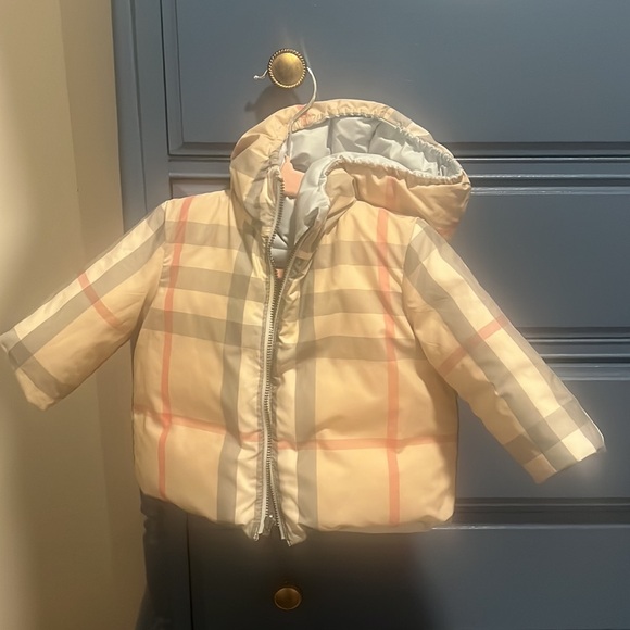 Reversible Blue Burberry Winter coat, 0-3 M. Unisex - Picture 4 of 4